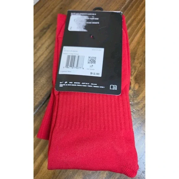NEW NIKE Academy Red Knee High Dri-Fit Sports Socks Men 8-12 Women 10-13 Soccer - Picture 3 of 3
